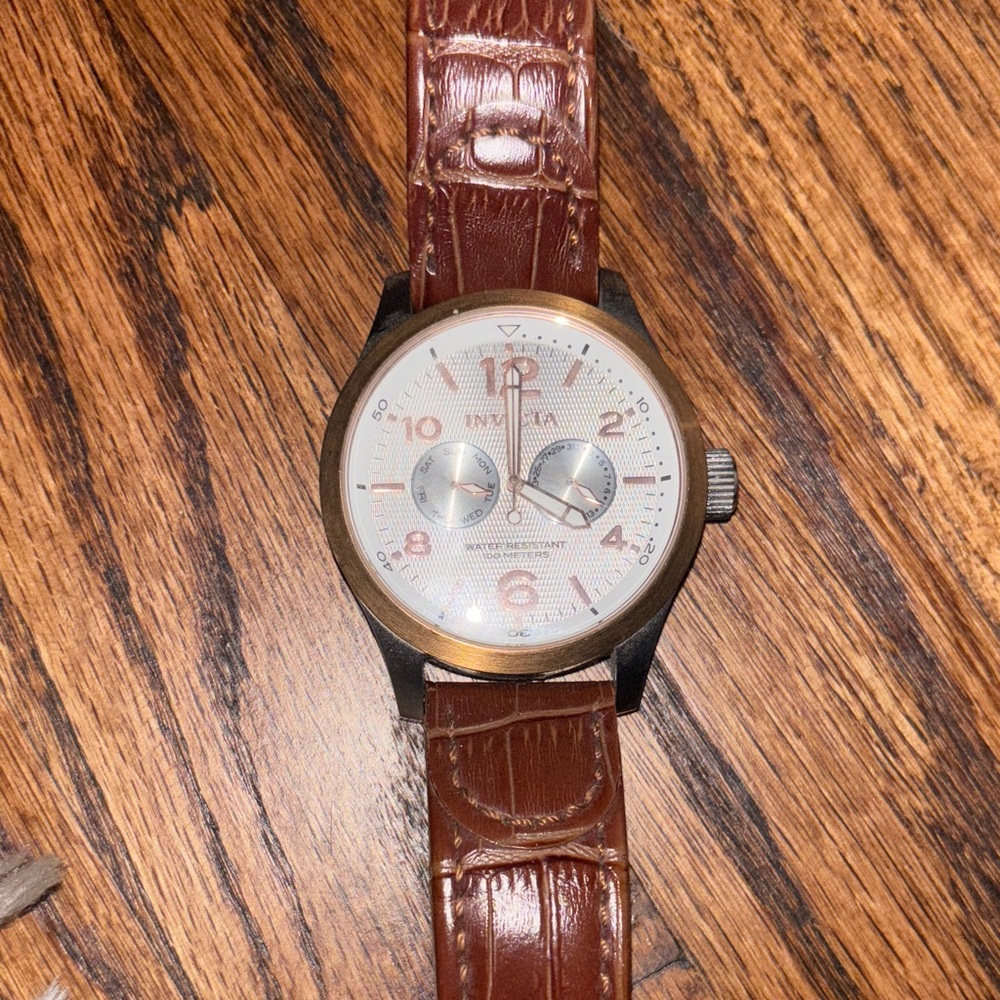Invicta Brown Leather Strap Watch
